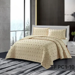 Cubrecama quilt verano semi acolchados diseño Tufting Crema