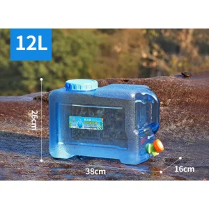 Dispensador Tanque de Agua 12 L Portátil con Tapa y Grifo - imagen 2