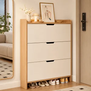 Zapatero Organizador Estante Armario 115Alto x 100x17 cm Blanco beige - imagen 5