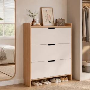 Zapatero Organizador Estante Armario 115Alto x 100x17 cm Blanco beige - imagen 6