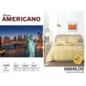Juego de Sabanas 1.5 Algodon 800 Hilos Modelo Americano - Angeles del Hogar Chile