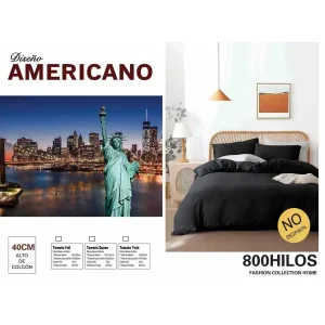 Juego de Sabanas 1.5 Algodon 800 Hilos Modelo Americano - Angeles del Hogar Chile