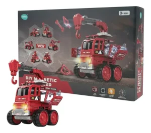 Set de Construcción Bombero Magnético Bloques Juegos Niños 44 Piezas