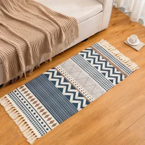 Alfombra De Lino y Algodón Con Diseño 11 60 x150
