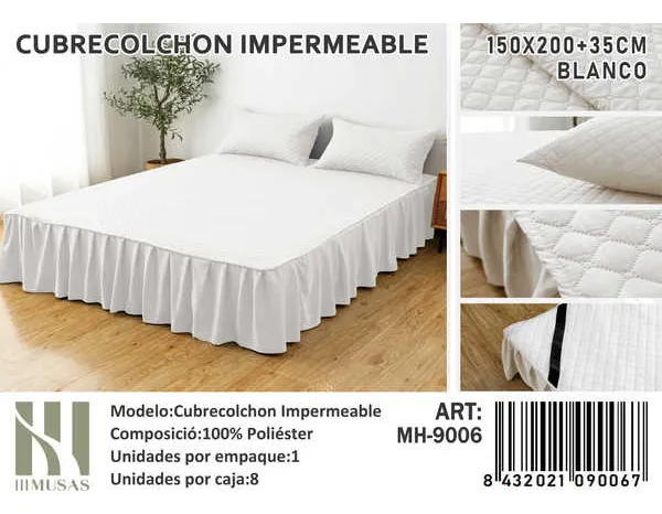 Cubrecolchon Impermeable Con Faldón 2 Plazas - Imagen 2