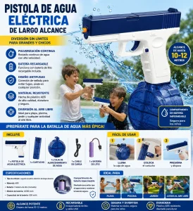 Pistola de Agua Eléctrica para Niños Disparo Continuo Diseño 1 - imagen 4