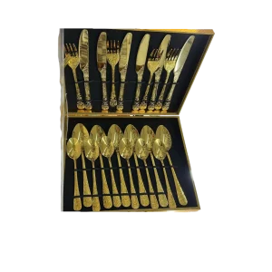 Set 24 Piezas Cuchillería Cubiertos De Lujo Con Maleta