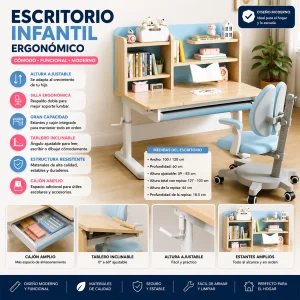 Escritorio de Oficina Ajustable en Altura con Soporte Más Silla - imagen 2