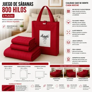 Juego De Sabanas Mp 800 Hilos 2 Plazas