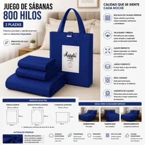 Juego De Sabanas Mp 800 Hilos 2 Plazas