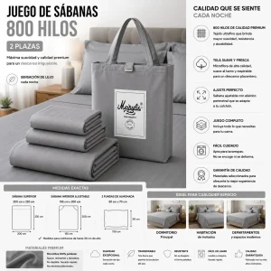 Juego de Sábanas Mp 800 Hilos 2 Plazas Calipso Diseño 8 - imagen 2
