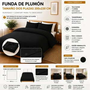 Funda De Plumón Soft Touch Tamaño King 200x230 cm
