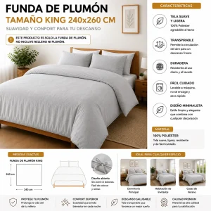 Funda de Plumón Soft Touch Tamaño King 230x250 cm Calipso Diseño 1 - imagen 3