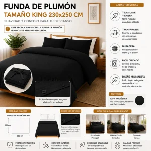 Funda De Plumón Soft Touch Tamaño King 230x250 cm