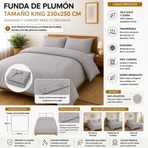 Funda De Plumón Soft Touch Tamaño King 230x250 cm
