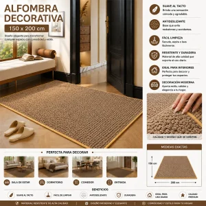 Alfombra Sisal Medida 150 X200 Color Marron