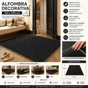 Alfombra Sisal Medida 150 X200 Color Negro
