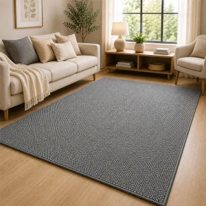 Alfombra Decorativa Texturizada para Living y Dormitorio Color Gris - imagen 4