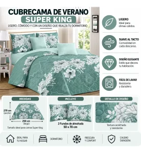 Cubrecama de Verano Tamaño Super King