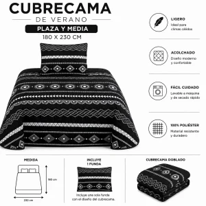 cubrecama de Verano plaza y media 180x230