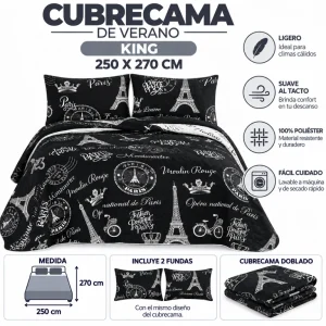 Cubrecama De Verano Tamaño King Con Diseño