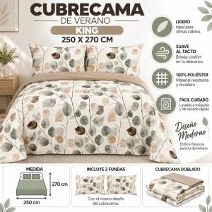 Cubrecama De Verano Tamaño King Con Diseño