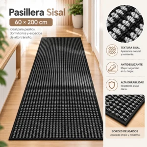 Alfombra Pasillera Sisal 60x200 cm Marrón