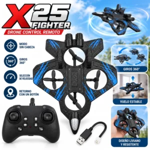 Drone X25 Fighter 360 con Control Remoto Negro Diseño 2