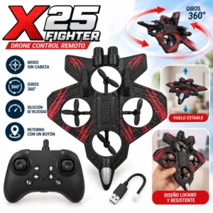 Drone X25 Fighter 360 con Control Remoto Negro Diseño 1