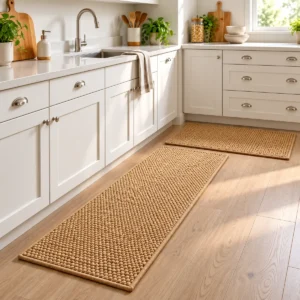 Set de 2 Alfombras para Cocina Sisal 40x60 + 40x120 cm Beige Diseño 2 - imagen 2
