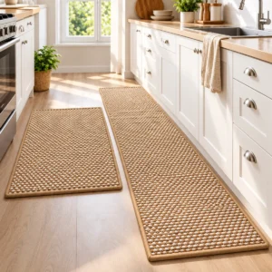Set de 2 Alfombras para Cocina Sisal 40x60 + 40x120 cm Beige Diseño 3 - imagen 2