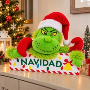 Decoración Navideña Grinch de Peluche para Puerta o Ventana - imagen 2
