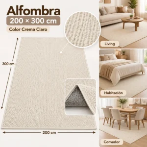 Alfombra Sisal 200x300 cm Color Crema
